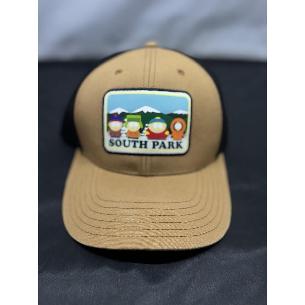 South Park Headwear Vented Trucker Hat Black & Tan Patch Logo